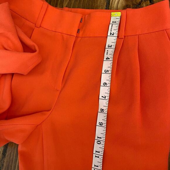 J. Crew Drapey Crepe Pleated Red Orange Business Pants Size 4 - Picture 10 of 11